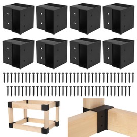 IRONWALLS 8pcs Heavy Duty Workbench Brackets Kit for 2x4 Wood (Actual 1.5"x3.5"), 3-Way Steel Right Angle Corner Brackets with Screws for Woodworking Garage Workbenches, Work Table, Shelving Projects