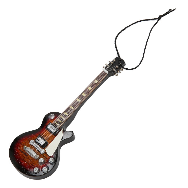 Miniature Electric Guitar Model Exquisite Wooden Guitar Ornament for Music