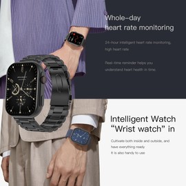 ZPIMY Men's Smartwatch with Phone Function, 5ATM Waterproof 100+ Sports Modes, Fitness Watch, Activity Tracker, 2.0 Inch Touchscreen Smart Watch Fitness Tracker Watch for Android iOS (Black)