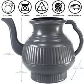 Mayaka786 Pair of Lota or Bodna or Toilet Wash Jug (Gray and White)