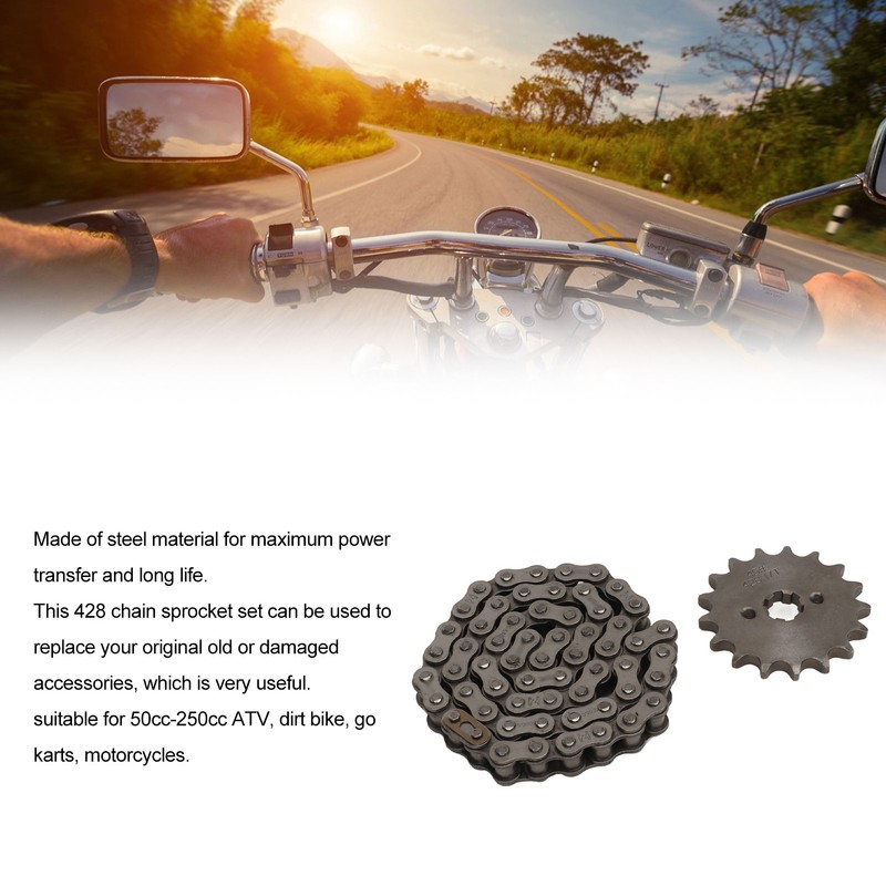 428 17T 17mm Sprocket 428 Drive Chain 60 Links Kit