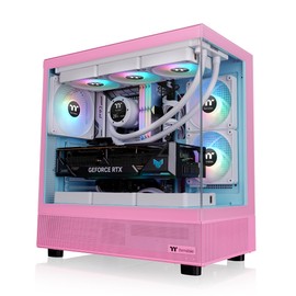 Thermaltake View 270 Plus TG ARGB Mid Tower Chassis; 3x120mm ARGB Lite Fans Included; 360mm Radiator Support; 420mm GPU Clearance; 180mm Air Cooler Max Height; Bubble Pink; CA-1Y7-00MAWN-00
