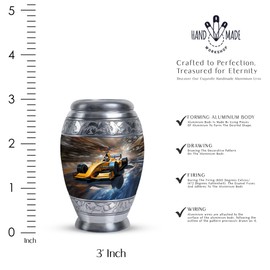 KARYLIZ Racing Car Urn for Ashes Adult Male - Tiny Urns - Decorative Urns for Ashes - Cremation Urns for Human Ashes Funeral - 3 Inch - Pack of 2- Burial Urn Adult Human Ashes - Memorial Keepsake Urn
