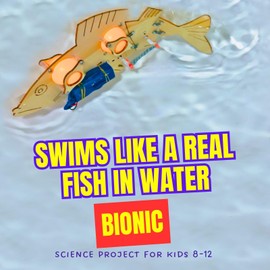STEM Wooden Bionic Fish Kit for Kids Age 8-12– Build Your Own Mechanical Swimming Fish Model, DIY Educational Science Project Toy for Kids Aged 8,9,10,11,12