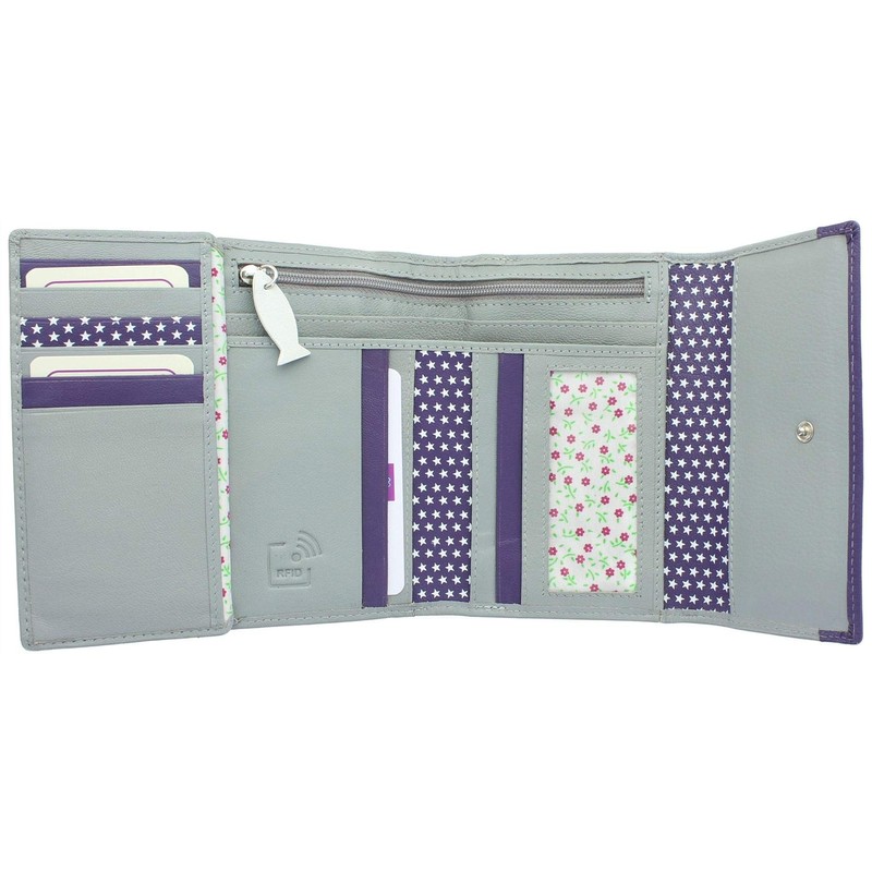 Mala Leather Midnight Collection Leather Purse RFID Blocking 3495_35 Grey