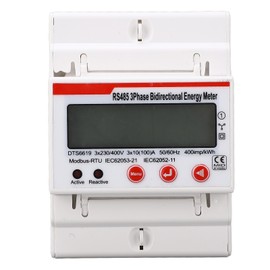 DIN Rail Power Meter 3 Phase 4 Wires Multifunctional LCD Display Voltmeter Ammeter Frequency Power Meter