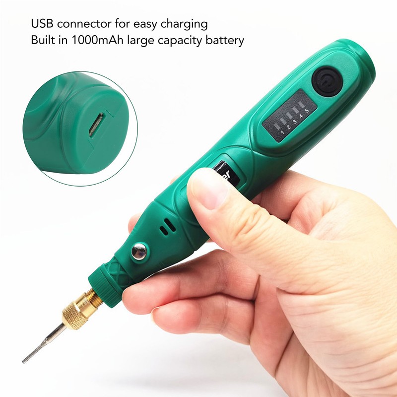 3.7V Cordless Rotary Tool Kit Variable Speed Mini Electric Grinder