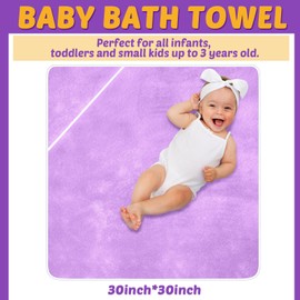 Chumia 6 Pack Baby Bath Towel Coral Fleece Soft Absorbent Newborn Hooded Towel for Kid 30 x 30 Inch Toddler Bath Blanket for Babies Infant Shower Gift(Rich Color)