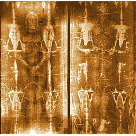 Hispanic World Jesus Shroud of Turin Negative Image Front & Back Full Image (8x10)