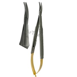 German Grade CASTROVIEJO Round Micro Needle Holder 6 Inches Curved TIP CYNAMED