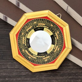 Glomora Chinese Feng Shui Mirror,Traditional Chinese Feng Shui Convex/Concave Bagua Mirror for Home Business Lucky Protection Against Harmful Special (13.5cm concave Mirror)