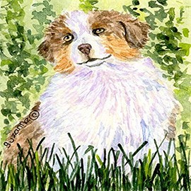 Caroline's Treasures SS8844GF Australian Shepherd Garden Flag Mailbox Flag Decorative Yard Flag Banner Outside Patio Artwork Yard Flower Beds, Garden Size, Multicolor