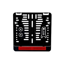 1 x Number Plate Holder Made in EU 220 x 200 mm 22 x 20 cm (for Motorcycle Scooter Quad) for Number Plate Format 220 x 200 mm 22 x 20 cm / with Rear Reflector Red with Approval