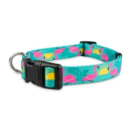 Limeloot Flamingo Dog Collar - Adjustable Dog Collar for Girl and Boy Dogs with Quick Release Buckle, Small