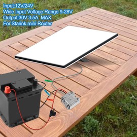 starlink dc Power Supply 12V/24V to 30V 3.5A starlink mini Power with 10ft DC Power Cable, starlink 12v Adapter 9V to 28V Input DC with Fuse, Upgraded Waterproof starlink 12v Power Supply