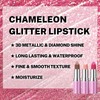 Prreal Sparkling Lipstick Moisturising,Glitter Lipstick Long-Lasting Waterproof,Metallic Not Stick Cup