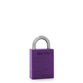 PACLOCK 90A-PRO Series Padlock, Buy American Act Compliant, Purple Anodized Aluminum, High Security 7-Pin Cylinder with 1 Key per Lock, Keyed Differently, 3/4" Tall Hardened Steel Shackle