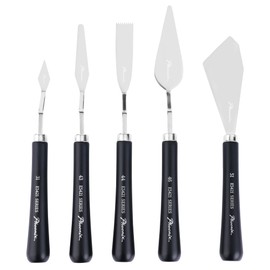 PHOENIX High Flexible Palette Knife Set, 5 Pieces Stainless Steel Painting Knives (31,43,44,46,51) Art Knife with Wood Handle, Paint Spatula for Oil Acrylic Paint - Painting Tools for Artists