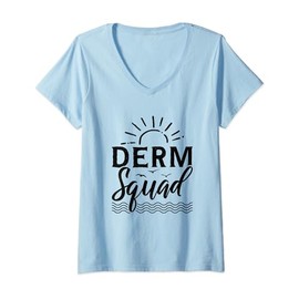 Womens Derm Squad Dermatology Nurse V-Neck T-Shirt