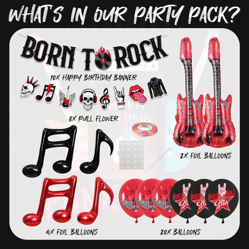 Music Theme Decoration Balloons (Rock and Roll)