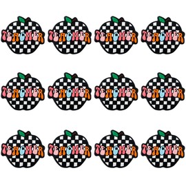 Lovymi 12PCS Teacher Silicone Focal Beads for Pens, Grid Teacher Silicone Beads for Keychain Making DIY Handicraft