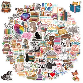Kindle Stickers 100 Pcs,Cute Bookish Reading Stickers Packs for Journal Water Bottle Scrapbook Phone Luggage, Funny Booktok Vinyl Waterproof for Teens Adults