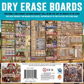 Renegade Games: Hadrian’s Wall & The Anarchy - Dry Erase Boards - 4 Double-Side Reusable Boards, Strategy Euro Game Accessory Pack, Garphill Games