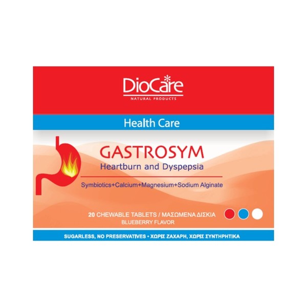 DioCare Gastrosym Heartburn and Dyspepsia 20chewable tablets