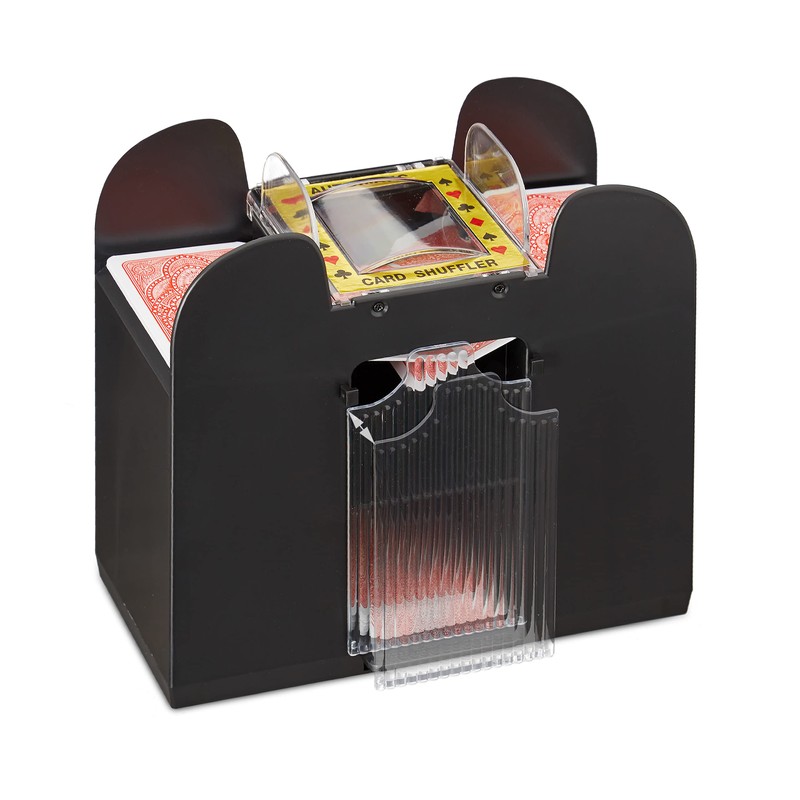 Relaxdays 10037943 Electric Card Shuffler, 6 Decks, Automatic Card Shuffler