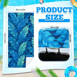 Hahafelt 2 Pack Car Seat Towel Covers with Storage Bag 63 x 32 Inch Athletic Running Towel Seat Sweat Washable Non Slip Cover Gift for Car Outdoor Sport Activities (Blue Leaves)