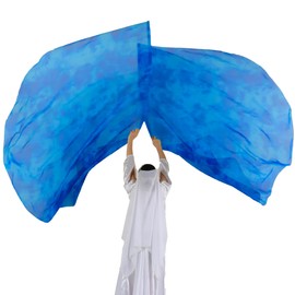 MUNAFIE Worship Flags for Church Set with 2 Flex Rods Praise Dance Flags for Worship Flexi-rods banderas de danza cristiana -Navy Blue