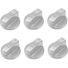 Stove Knob, 6 Packs 6mm Zinc Alloy D-Shaped Control Knob Oven Switch Universal Stainless Steel Gas Stove Control Knobs For Oven Cooktop Gas Stove, Compatible With General Oven,Stove,Range