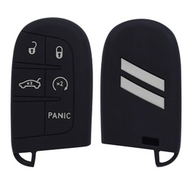 GZSH Key Fob Cover for Dodge Accessories 5 Button Key Fob Case Silicone Key Fob Cover Replacement Remote Control Key Fob Shell Fit for Dodge Challenger Charger Dart Durango Journey |Grey Design|
