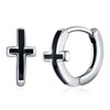feilok cross Hoop Earrings for Men Stainless Steel Piercing Huggie