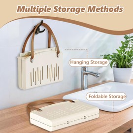 Portable Shower Caddy Basket, Plastic Collapsible Basket for Storage