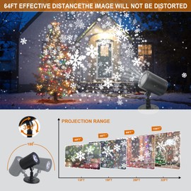 Christmas Projector Lights Outdoor, Christmas Decorations Snowflake Projector Lights - Waterproof Snowflake Christmas Light Projector, Xmas Snowflake Lights for Christmas Decorations Outdoor Yard