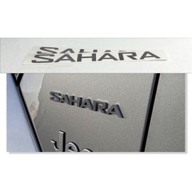 Sahara Fender Emblem Overlay Decal Stickers- 2018-2024 Wrangler Sahara- (Color: Dark Charcoal Metallic)