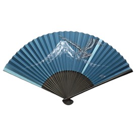 Kyoto Fan, Men's, Men's, Kyoto, Japanese Fan, Japanese Style Accessories, Craftsmanship, Mt. Fuji Hawk, Nasubi, For Yourself, Gift, Gift, Blue, Black, White, Blue Green