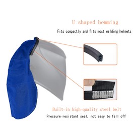 Welding helmet rear extension cover, helmet neck, neck visor, anti-glare, with press-fit seal