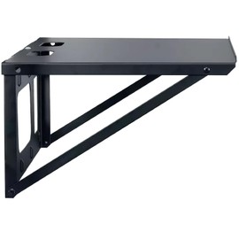 Lowell FS18-14 FS Series Hinged Wall Shelf, Black; 18"W x 14"D; 16-gauge Steel; Multiple Bridge Lances for Cable Management; Powder Epoxy Finish