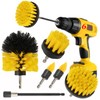 6Pcs Drill Brush Cleaning Attachment Set for Shower，Yellow Power Scrubber