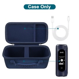 Canboc Hard Carrying Case Compatible with Blue Tees Golf Player+ GPS Speaker with Touch Screen Display, GPS Speaker Player Bag, Mesh Pocket fits Charging Cable, Blue (Case only)