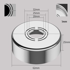 Set of 4 Shower Fitting Rosette 3 Sizes in 1, Cover Rosette Divided for Diameter 21 mm/26 mm/33 mm, Pipe Cover, Thread Rosette Tap, Heating Pipe Rosette for Shower Fittings
