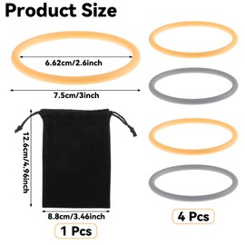 LLOUSSAK 4Pcs Knee Strap Patella Tendon Support, Silicone Patella Fine Bands for Knee Pain, Elastic Patellar Knee Brace Strap Fixed Knee Stabilizer Rings for Basketball Running Soccer Hiking Jumpers