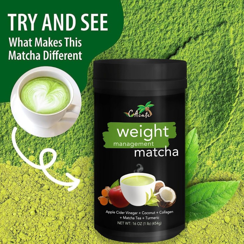 CAcafe Wgt Management Matcha + Unsweetened Collagen Coffee