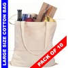 JMS Bridge Premium Natural Cotton Shopping Tote Bags -Eco-Friendly Plain