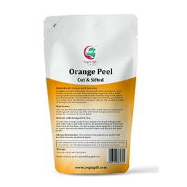 Dried Orange Peel 4 oz | Rich Citrus Aroma and Flavour | Small Granules | Perfect for Tea, Cookies, Rye breads, Seasoning & more | by Yogi's Gift®