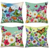 Easternproject Spring Floral Butterfly Pillow Covers Set of 4 18x18