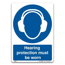 Ensure Safety Compliance with Hearing Protection Must Be Worn Sign - Clear Reminder for Staff and Visitors - EU & UK Regulation Compliant - Versatile Positioning - 3-Year Warranty (A5-210 x 148mm)