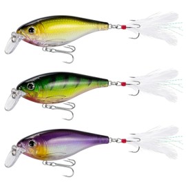 Dr.Fish Fishing Jerkbait 3.6", 1/2oz Sinking Crankbait for Bass Walleye Fishing Minnow Hard Lures Set Roostertail Fishing Lures Shad Minnow Swimbait Lifelike Pike Freshwater Saltwater